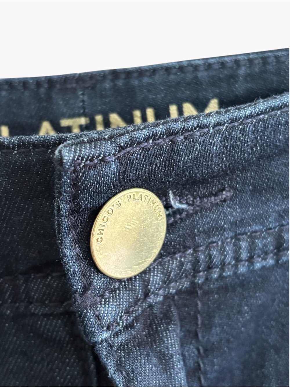 Chico’s Platinum Dark Wash Straight Leg Jeans Size 0 Short Stretch Casual - Picture 7 of 16